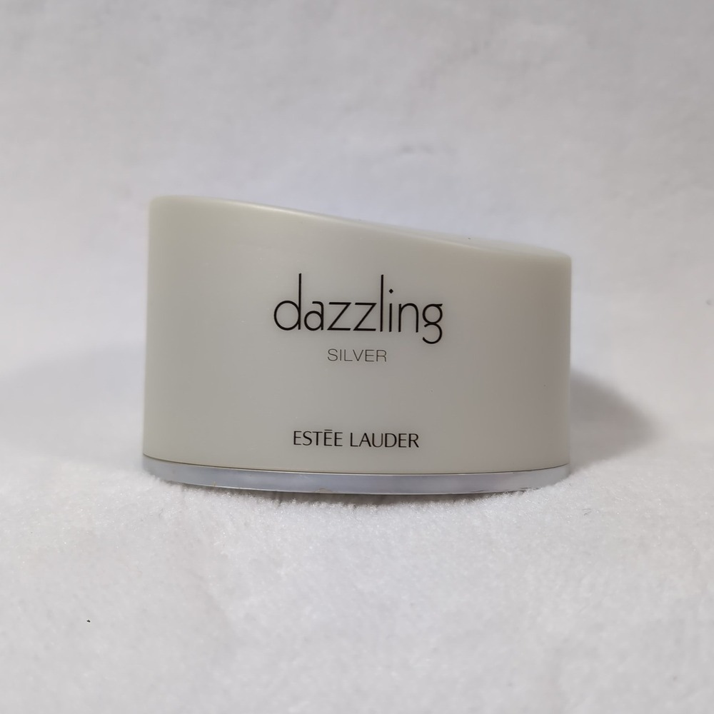 New Estee Lauder Dazzling Silver Body Powder Women 1.7oz Floral Scented Puff